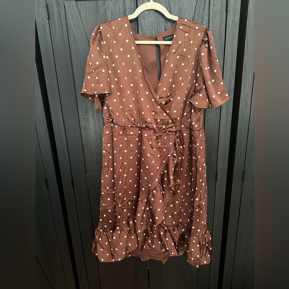 Torrid Polka dot Brown Dress NWT size 2x Plus